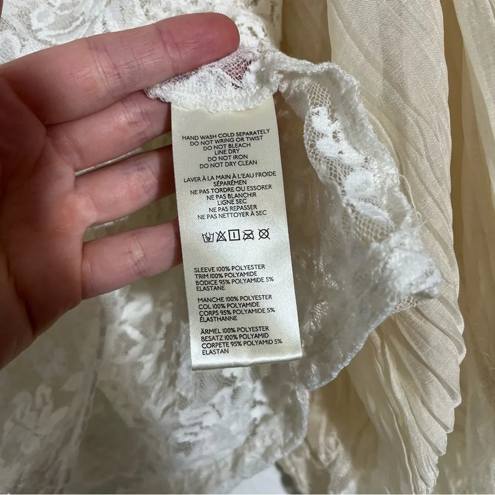 BY ANTHROPOLOGIE Wide-Sleeve Sheer Lace Top